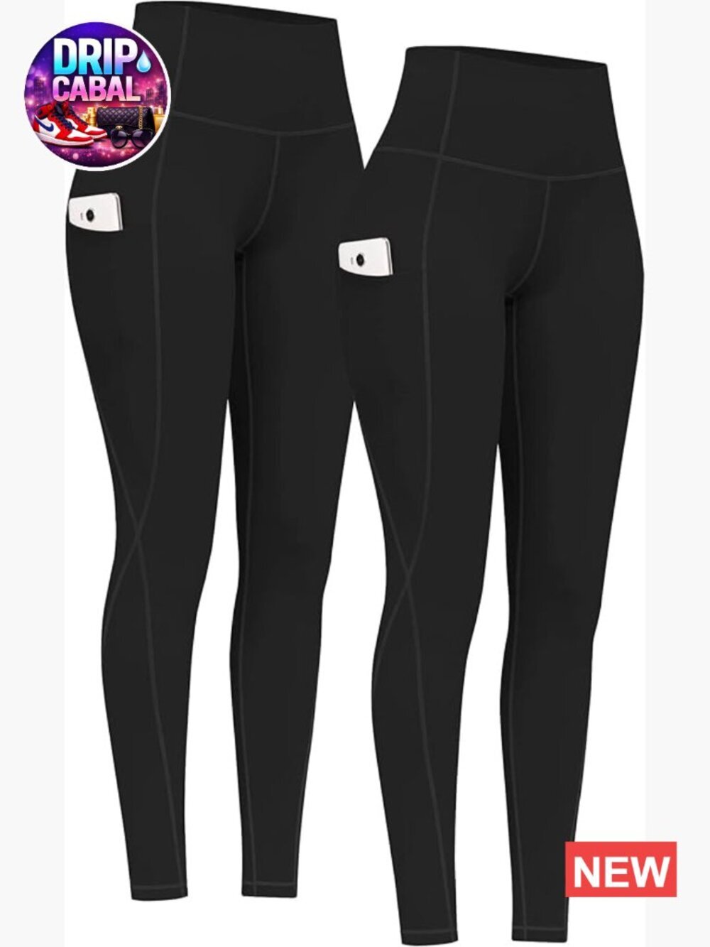 High Waist Yoga Pants with Pockets, Tummy Control, 4-Way Stretch Leggings